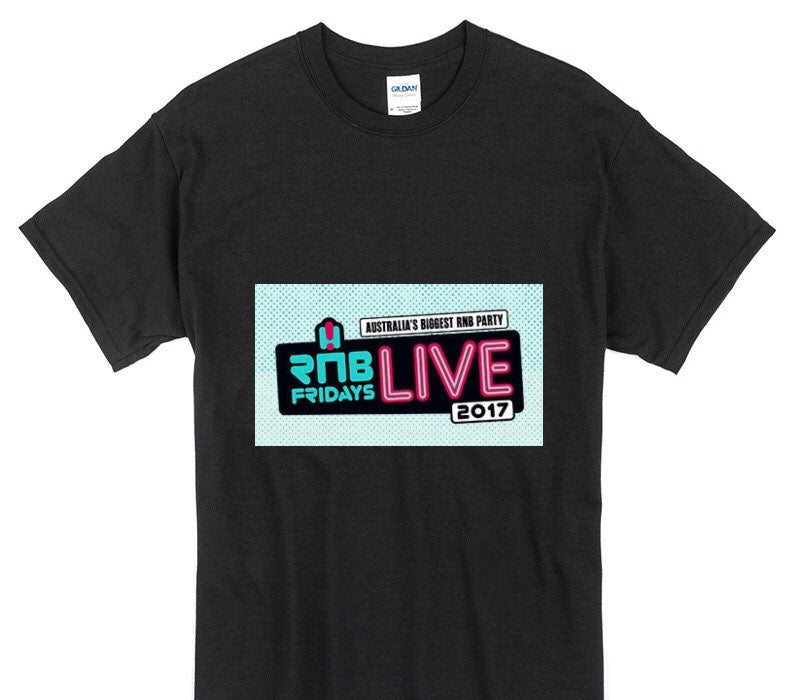 Custom Gildan 100% Cotton Black T-Shirt