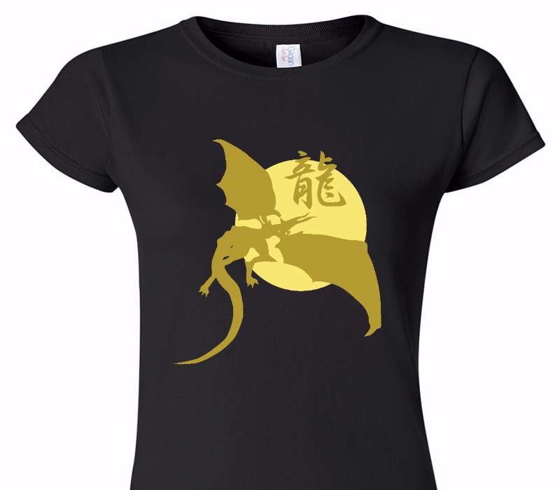 Custom Womens Soft Style 100% Cotton Black T-Shirt