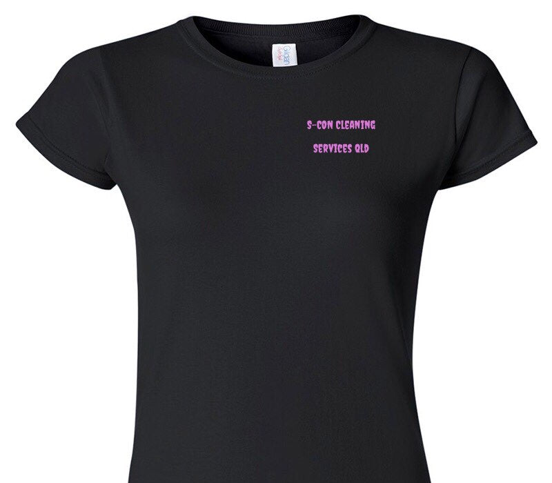 Custom Womens Soft Style 100% Cotton Black T-Shirt