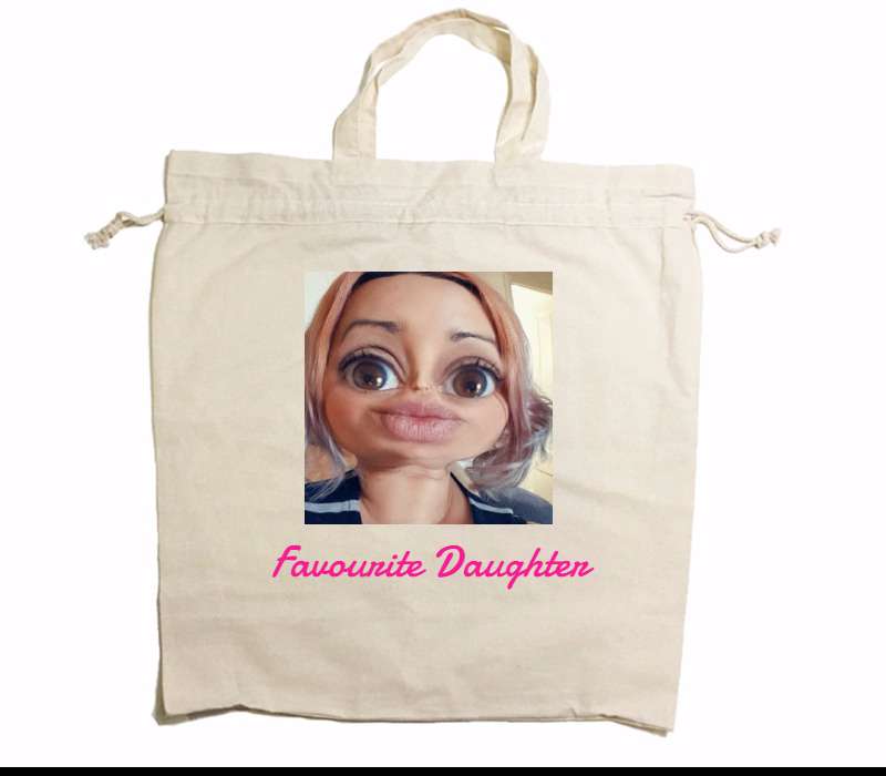 Custom Drawstring Tote Bag Cotton Calico