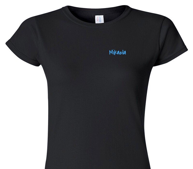 Custom Womens Soft Style 100% Cotton Black T-Shirt