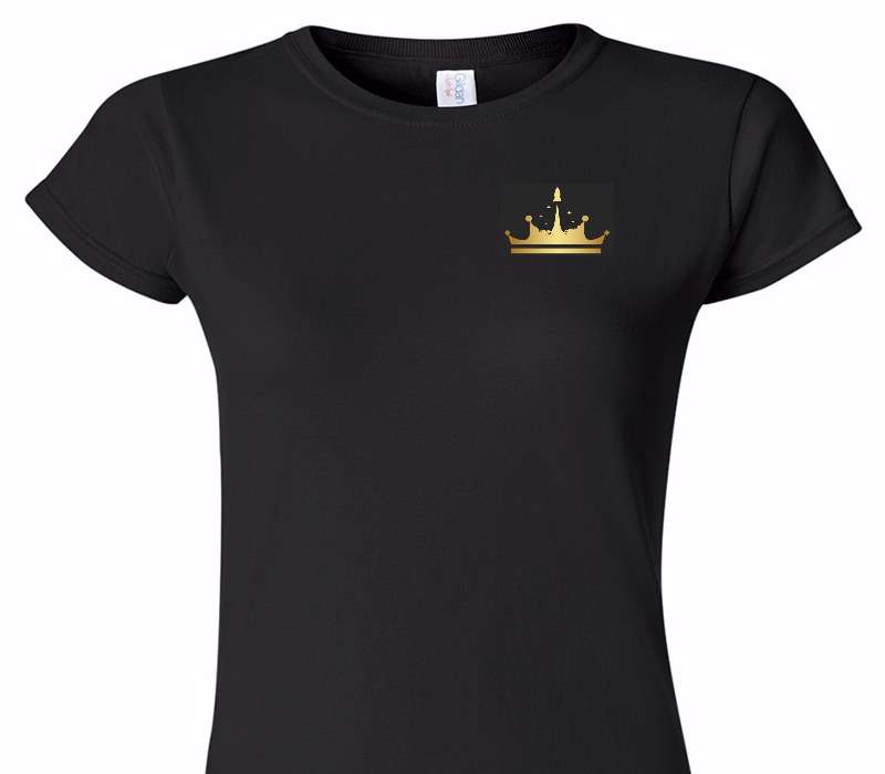 Custom Womens Soft Style 100% Cotton Black T-Shirt