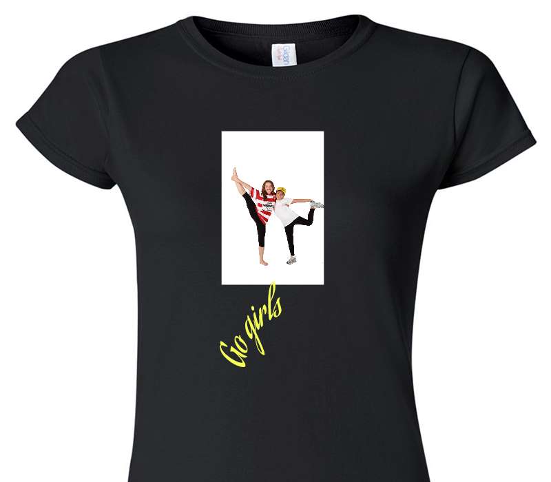 Custom Womens Soft Style 100% Cotton Black T-Shirt