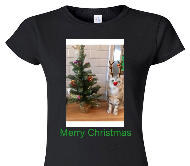 Custom Womens Soft Style 100% Cotton Black T-Shirt