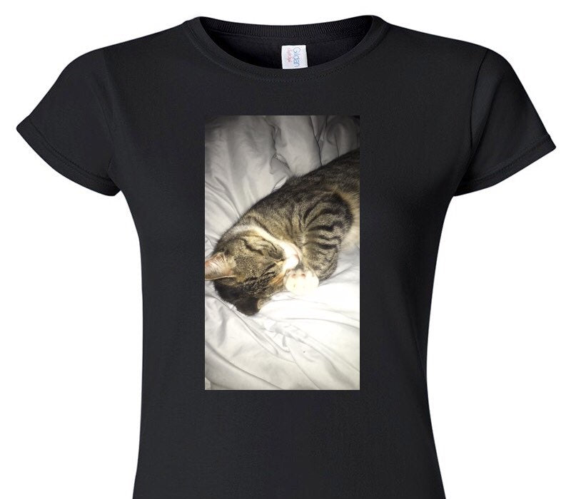 Custom Womens Soft Style 100% Cotton Black T-Shirt