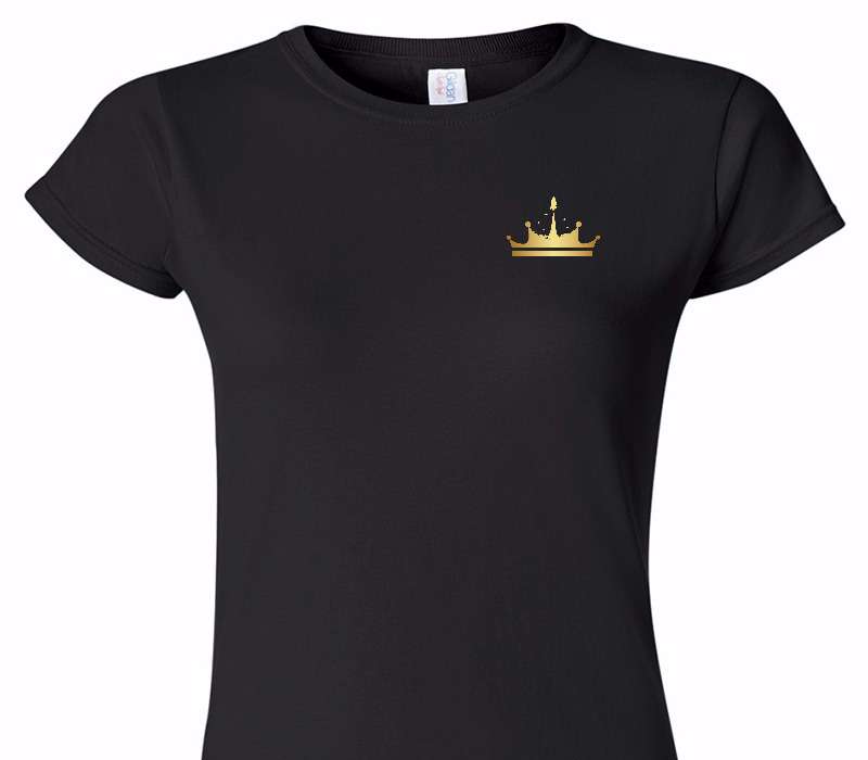 Custom Womens Soft Style 100% Cotton Black T-Shirt