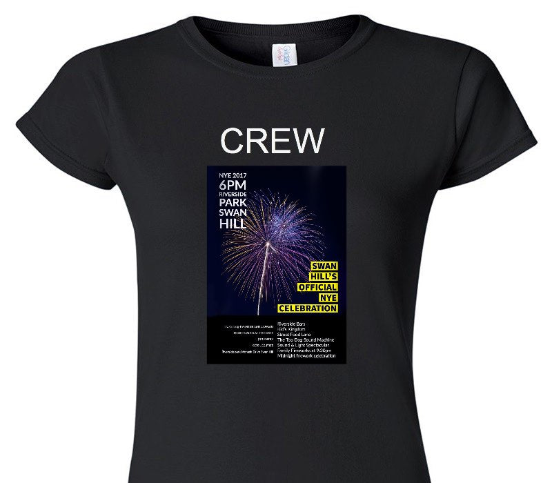 Custom Womens Soft Style 100% Cotton Black T-Shirt