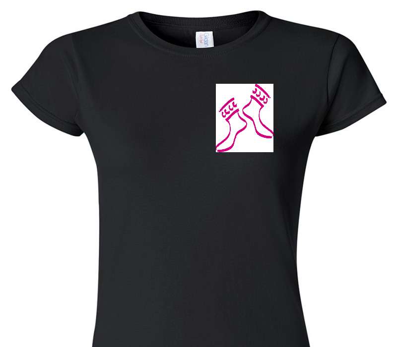 Custom Womens Soft Style 100% Cotton Black T-Shirt