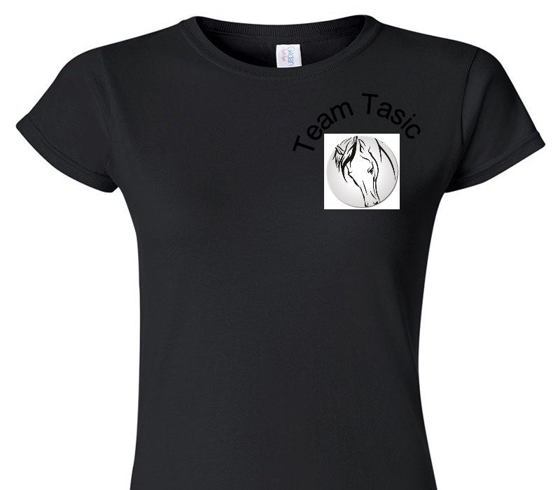 Custom Womens Soft Style 100% Cotton Black T-Shirt