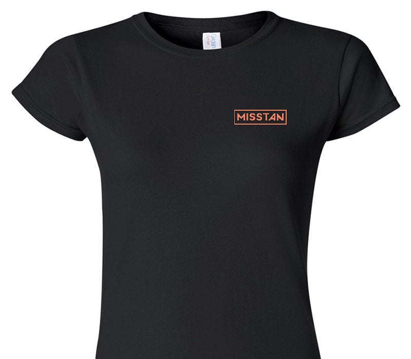 Custom Womens Soft Style 100% Cotton Black T-Shirt