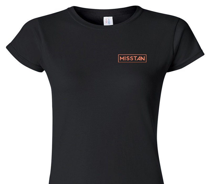 Custom Womens Soft Style 100% Cotton Black T-Shirt