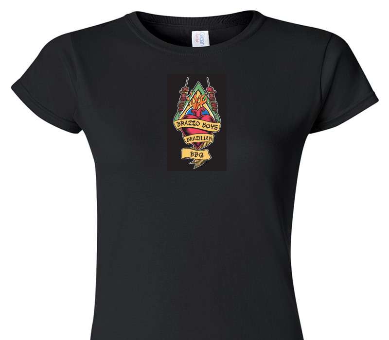 Custom Womens Soft Style 100% Cotton Black T-Shirt
