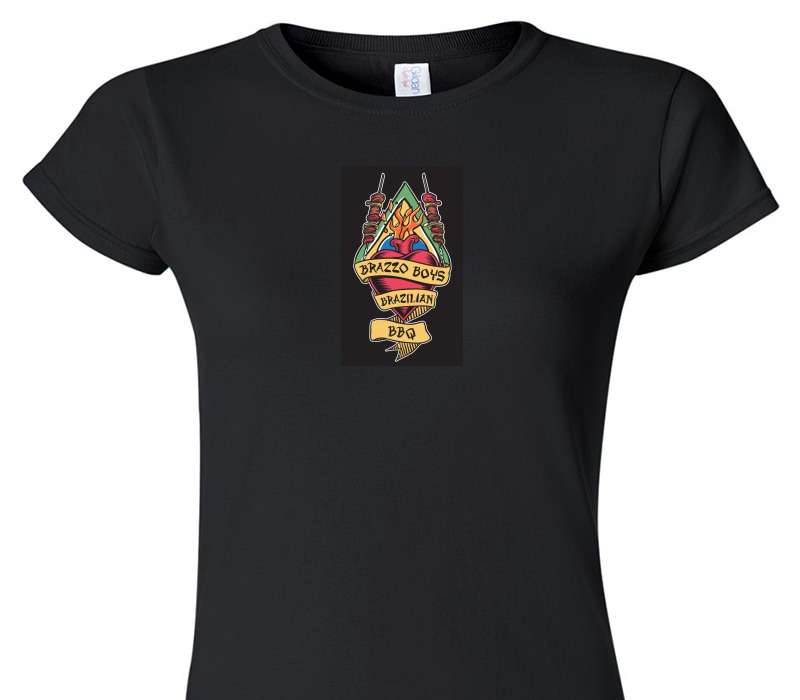 Custom Womens Soft Style 100% Cotton Black T-Shirt