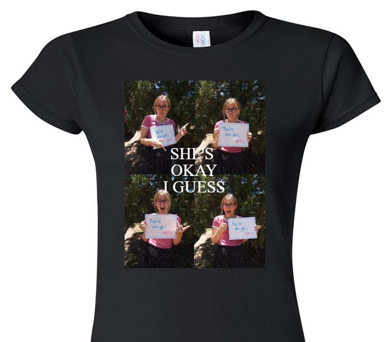 Custom Womens Soft Style 100% Cotton Black T-Shirt
