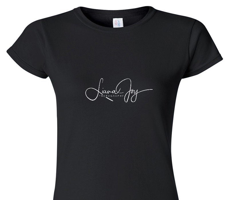 Custom Womens Soft Style 100% Cotton Black T-Shirt