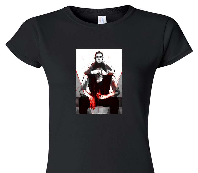 Custom Womens Soft Style 100% Cotton Black T-Shirt