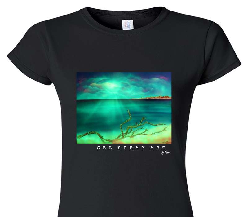 Custom Womens Soft Style 100% Cotton Black T-Shirt