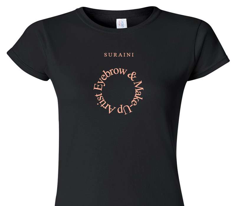 Custom Womens Soft Style 100% Cotton Black T-Shirt