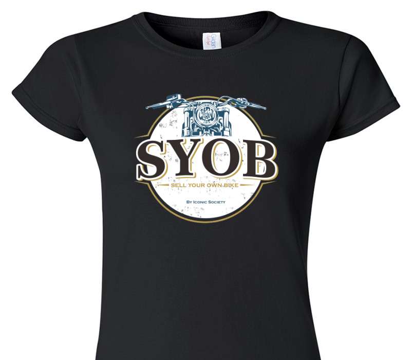 Custom Womens Soft Style 100% Cotton Black T-Shirt