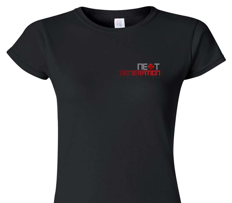 Custom Womens Soft Style 100% Cotton Black T-Shirt