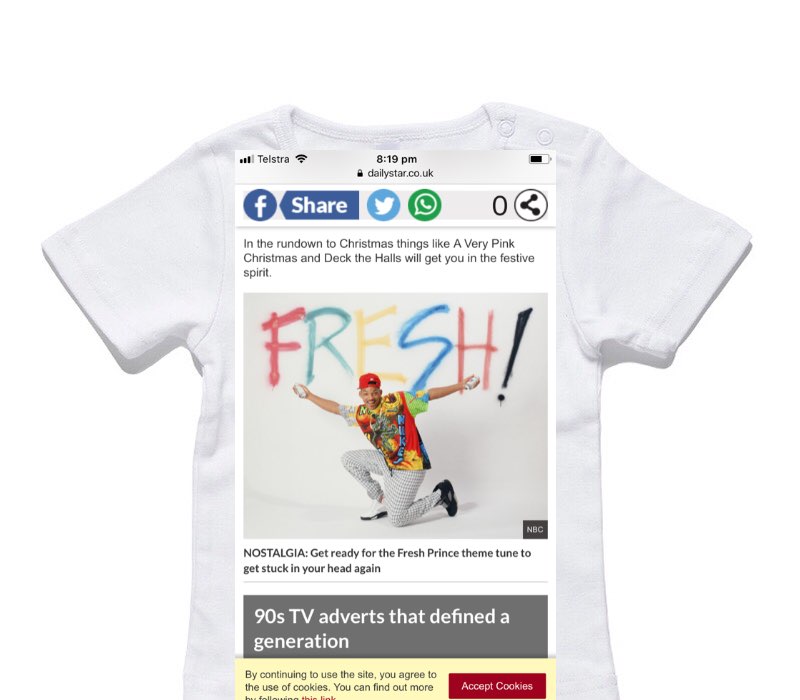Custom AS Colour White Baby T-Shirt