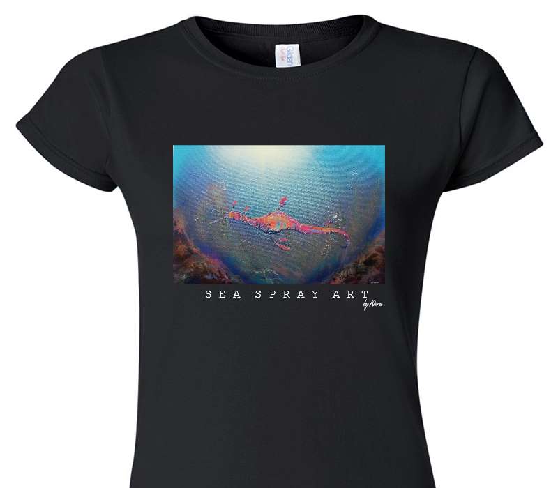 Custom Womens Soft Style 100% Cotton Black T-Shirt