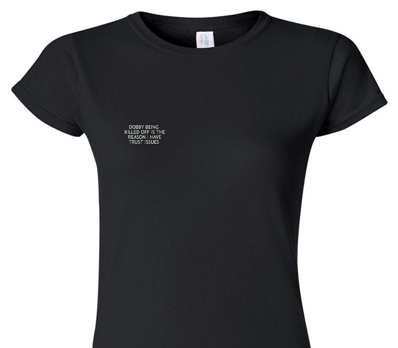 Custom Womens Soft Style 100% Cotton Black T-Shirt