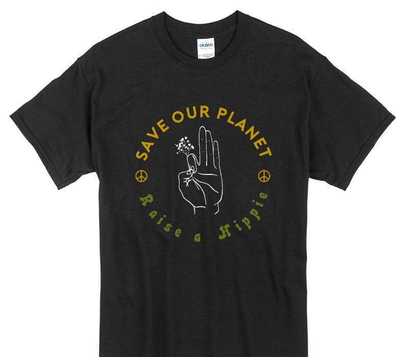 Custom Gildan 100% Cotton Black T-Shirt