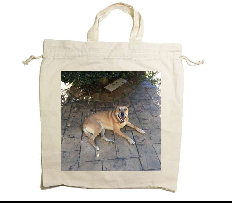 Custom Drawstring Tote Bag Cotton Calico
