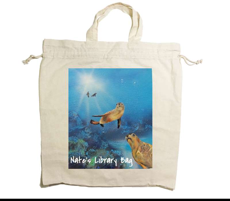 Custom Drawstring Tote Bag Cotton Calico
