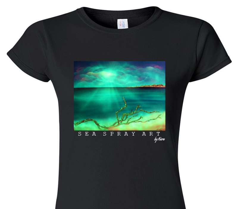 Custom Womens Soft Style 100% Cotton Black T-Shirt