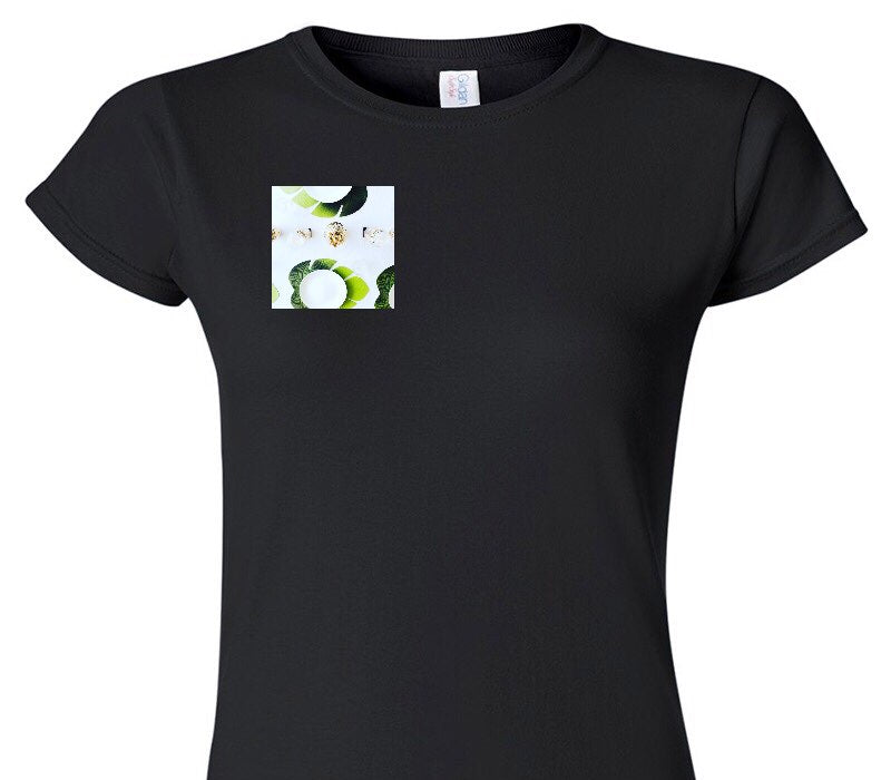 Custom Womens Soft Style 100% Cotton Black T-Shirt