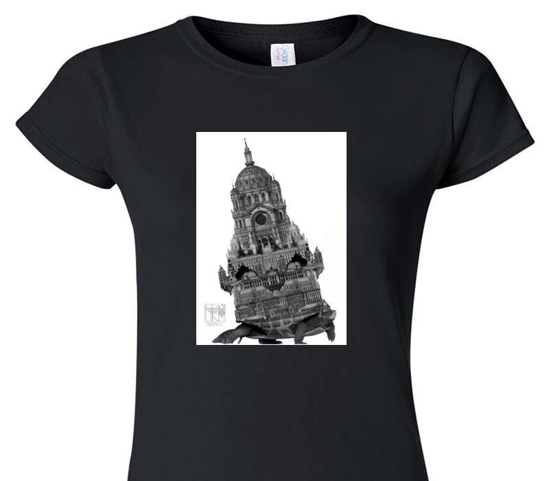 Custom Womens Soft Style 100% Cotton Black T-Shirt