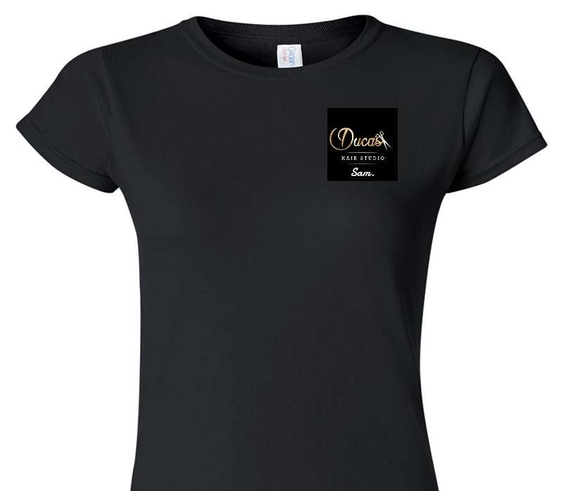 Custom Womens Soft Style 100% Cotton Black T-Shirt