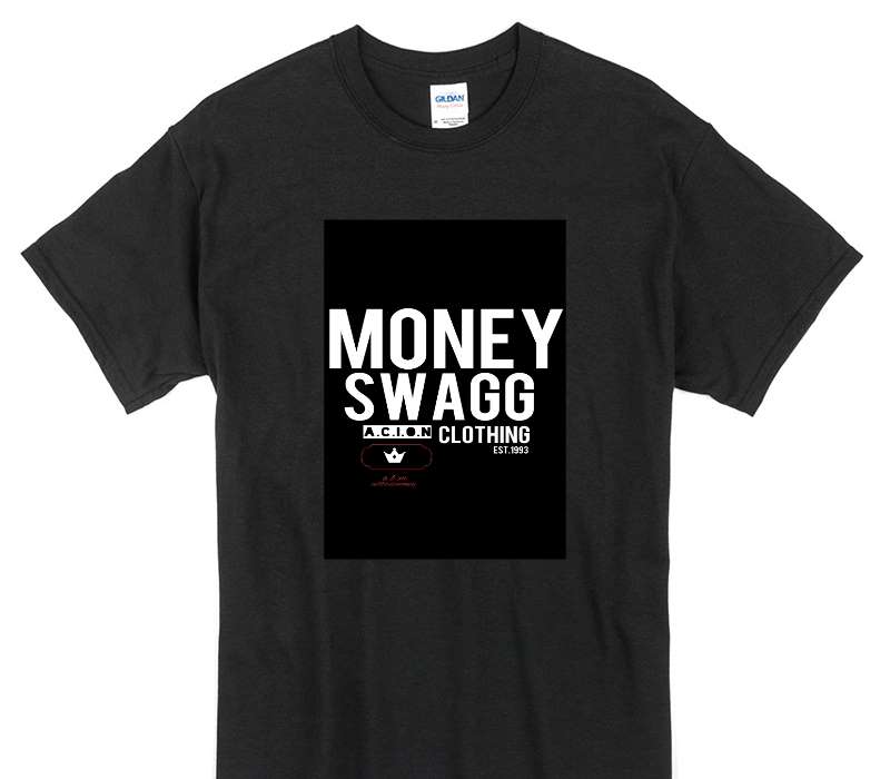 Custom Gildan 100% Cotton Black T-Shirt