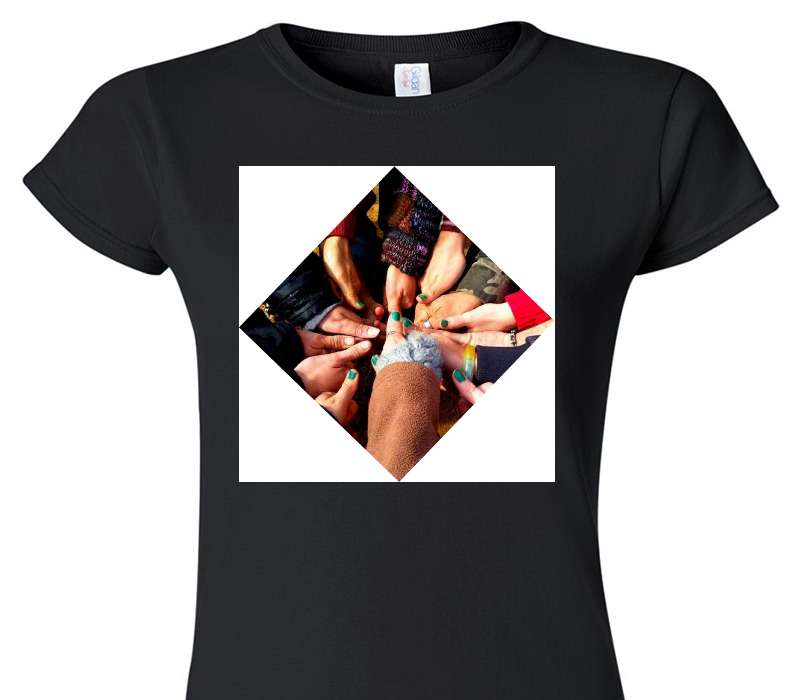 Custom Womens Soft Style 100% Cotton Black T-Shirt
