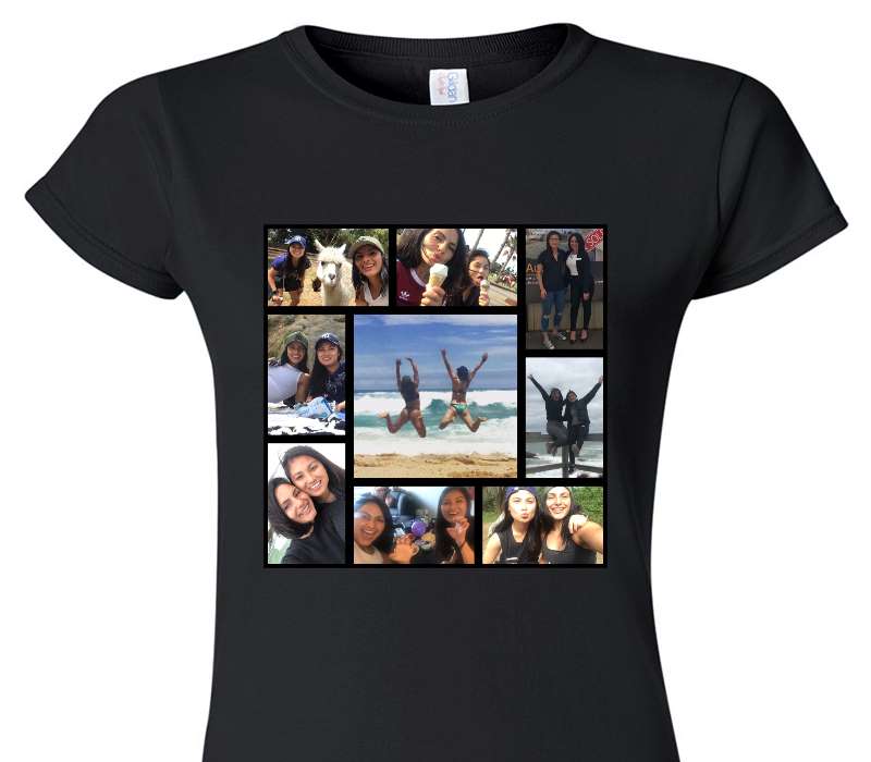 Custom Womens Soft Style 100% Cotton Black T-Shirt
