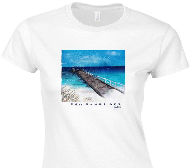 Custom Womens Soft Style 100% Cotton White T-Shirt