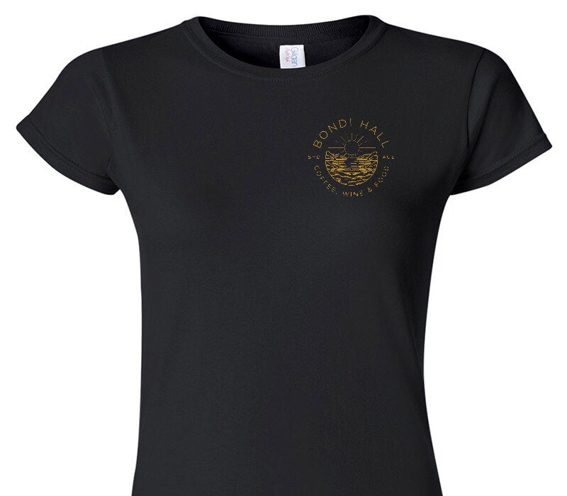Custom Womens Soft Style 100% Cotton Black T-Shirt