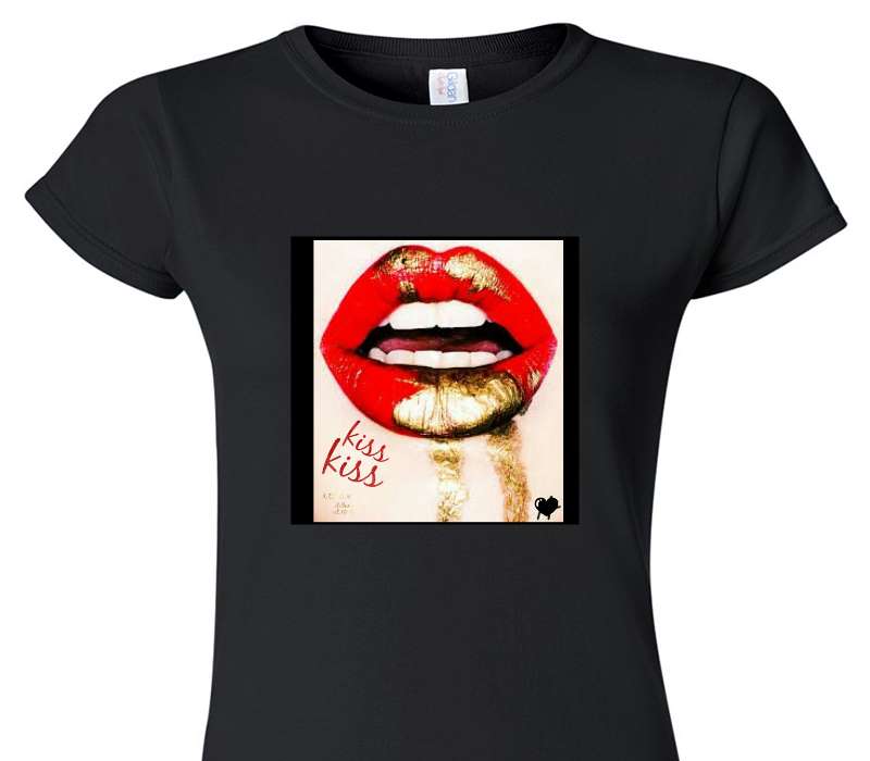 Custom Womens Soft Style 100% Cotton Black T-Shirt