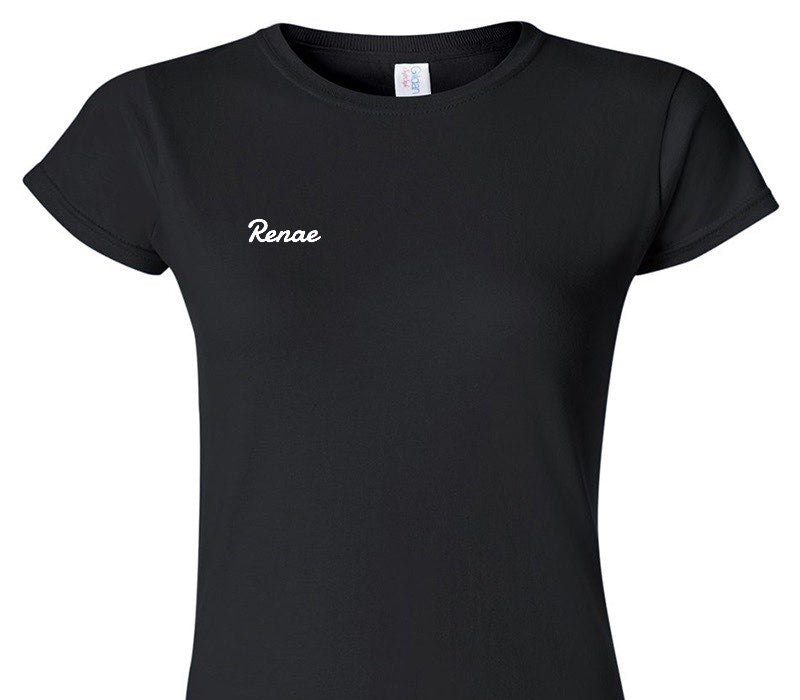 Custom Womens Soft Style 100% Cotton Black T-Shirt