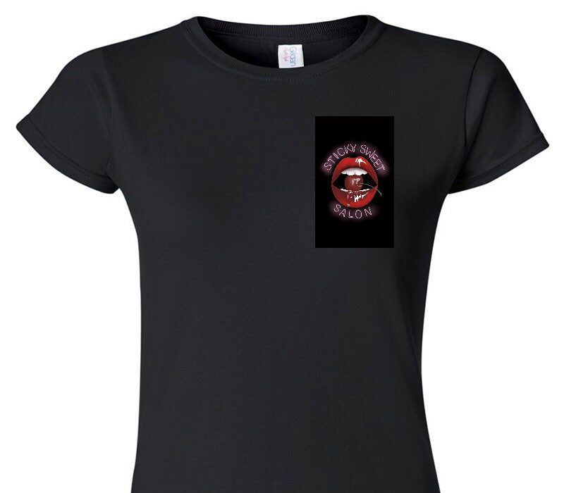 Custom Womens Soft Style 100% Cotton Black T-Shirt