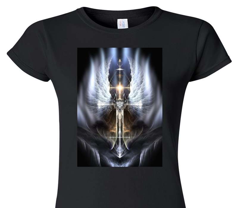 Custom Womens Soft Style 100% Cotton Black T-Shirt