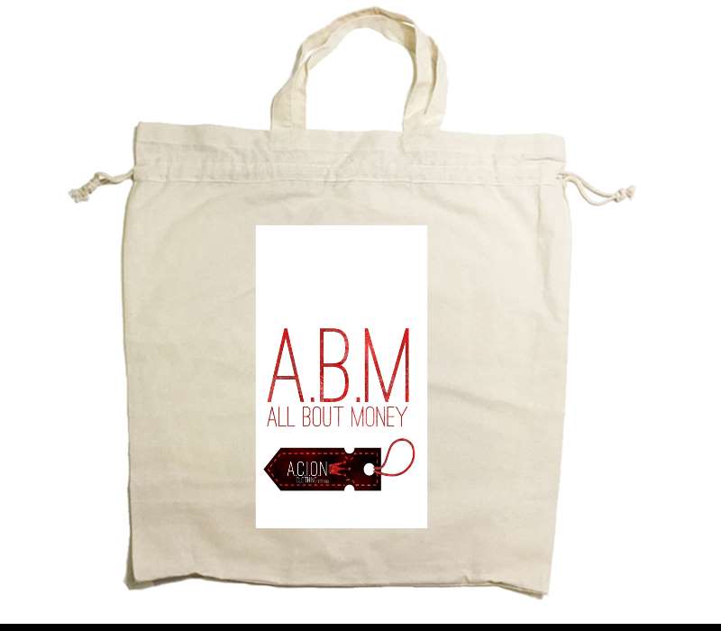 Custom Drawstring Tote Bag Cotton Calico