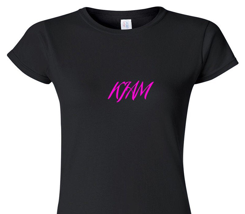 Custom Womens Soft Style 100% Cotton Black T-Shirt