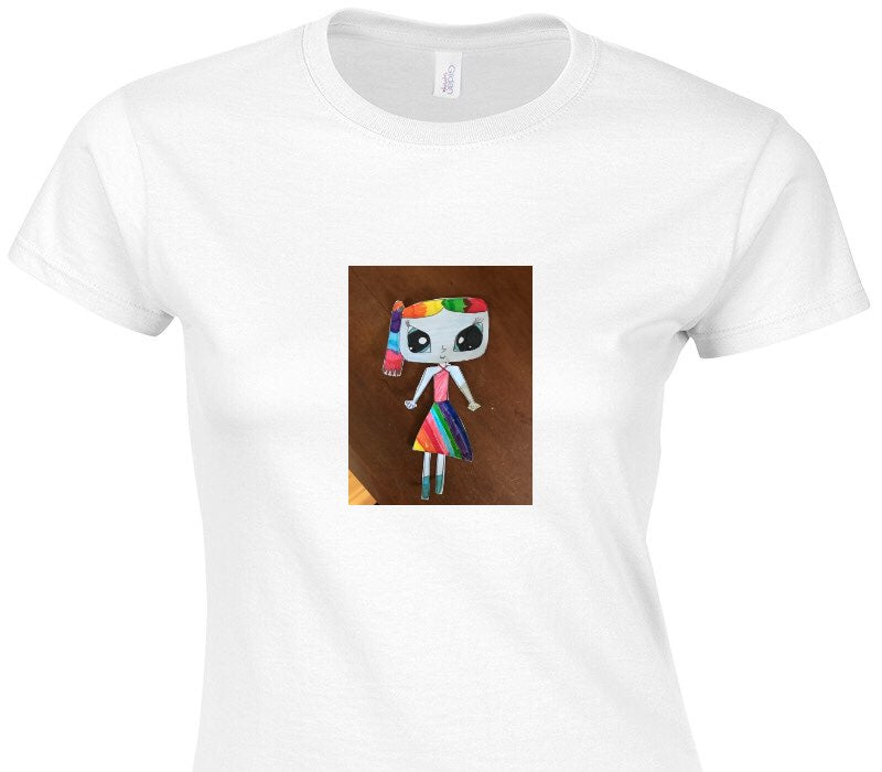 Custom Womens Soft Style 100% Cotton White T-Shirt