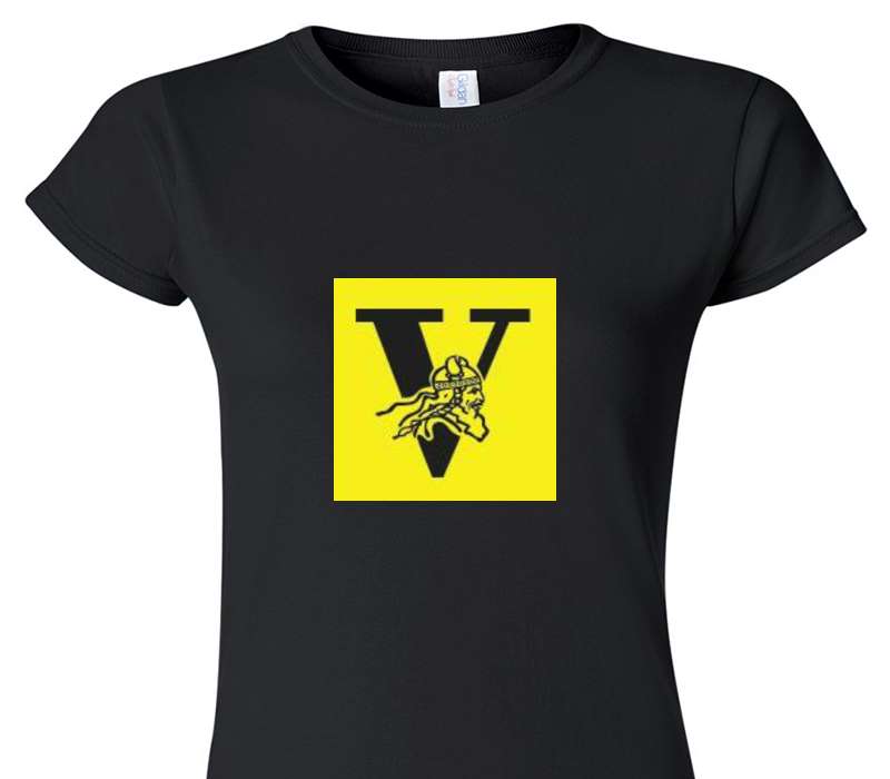 Custom Womens Soft Style 100% Cotton Black T-Shirt