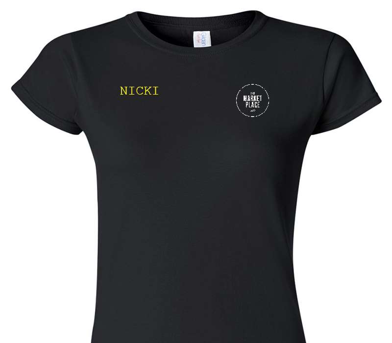 Custom Womens Soft Style 100% Cotton Black T-Shirt