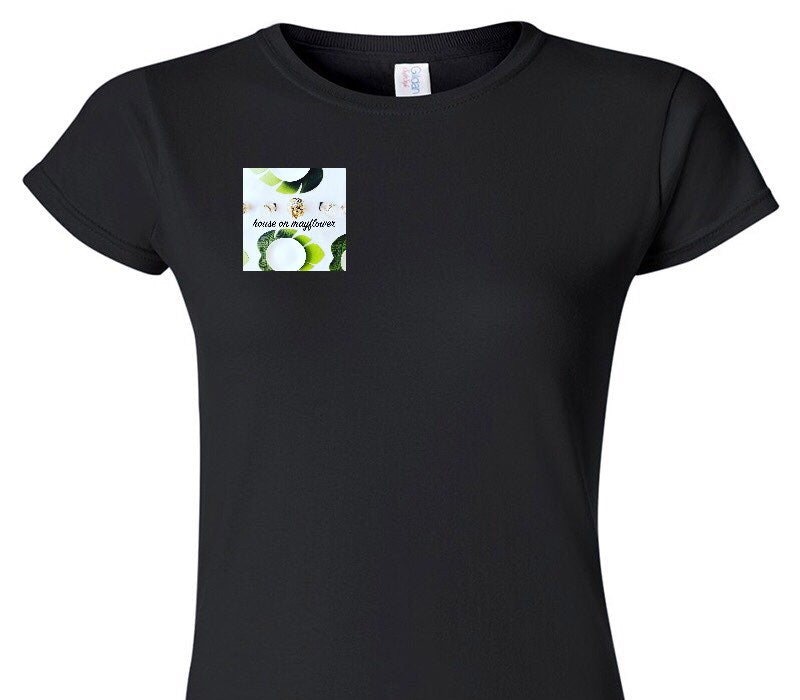 Custom Womens Soft Style 100% Cotton Black T-Shirt