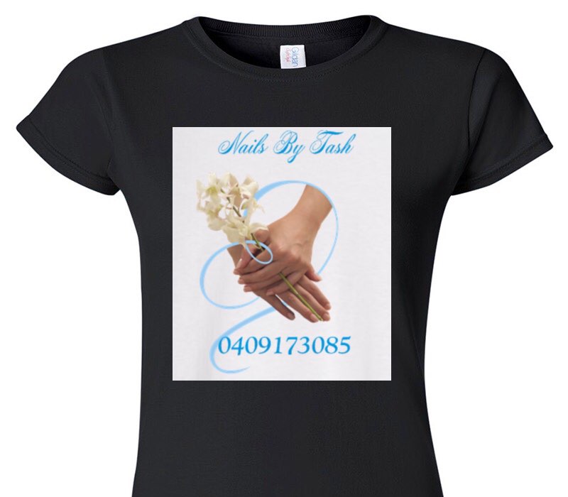 Custom Womens Soft Style 100% Cotton Black T-Shirt